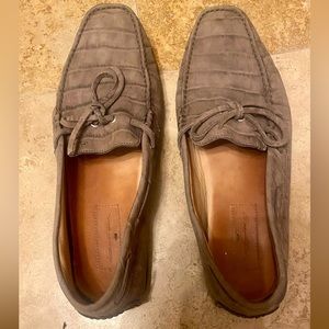 Santoni mens Italian loafer. Sz 11 beige.